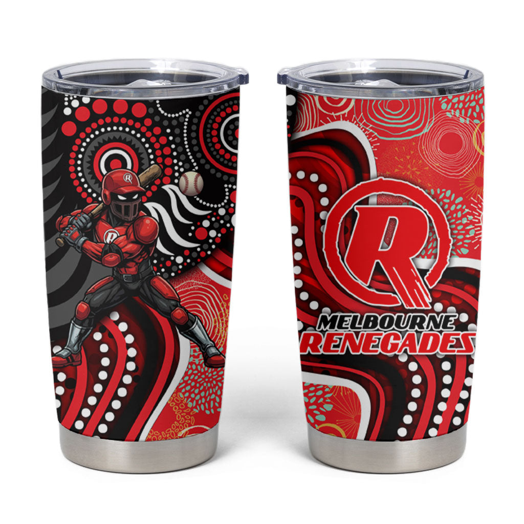 Melbourne Renegades Tumbler Cup Indigenous Dot Art Superhero Batter Tribal Pattern