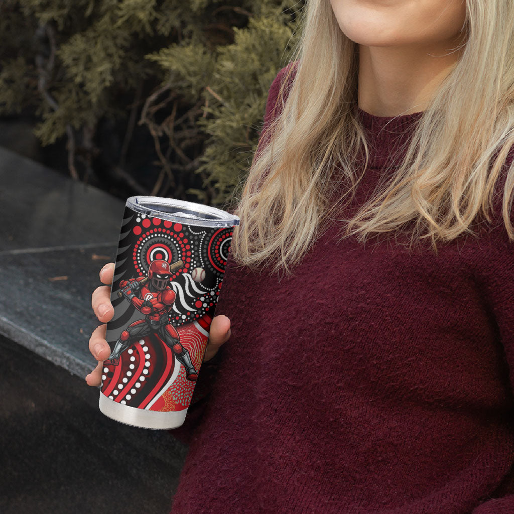 Melbourne Renegades Tumbler Cup Indigenous Dot Art Superhero Batter Tribal Pattern