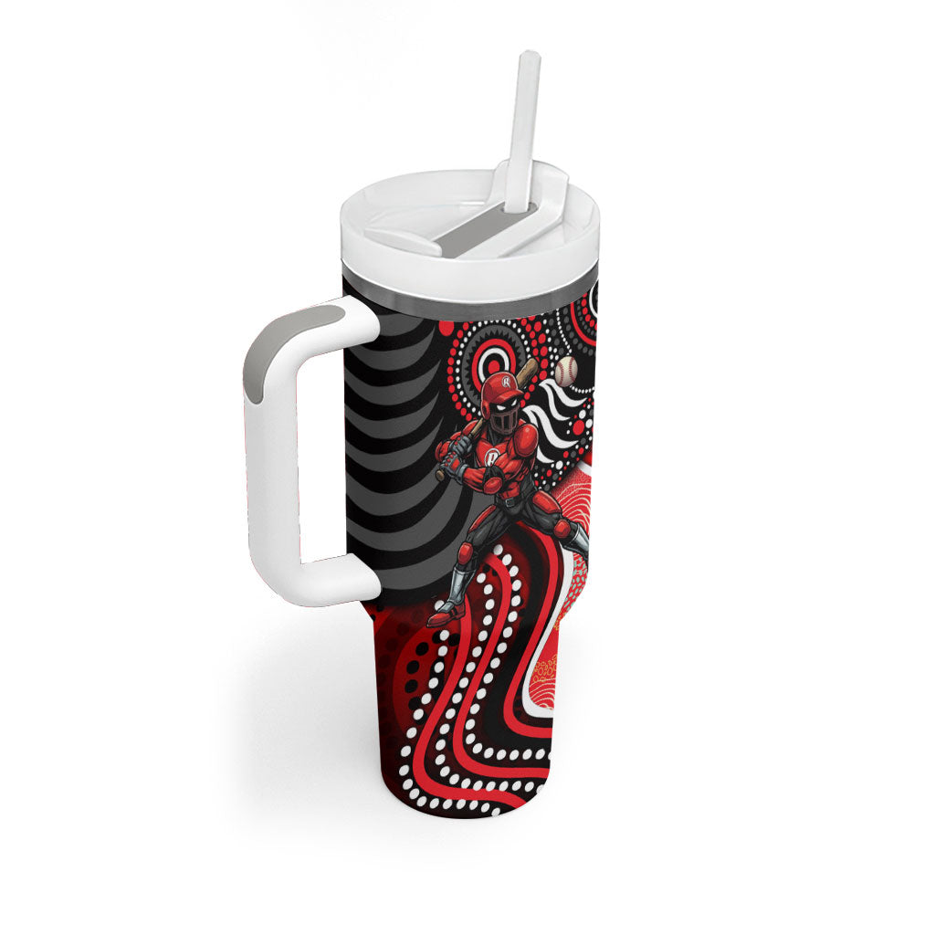 Melbourne Renegades Tumbler With Handle Indigenous Dot Art Superhero Batter Tribal Pattern