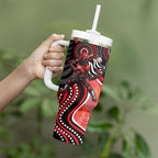 Melbourne Renegades Tumbler With Handle Indigenous Dot Art Superhero Batter Tribal Pattern