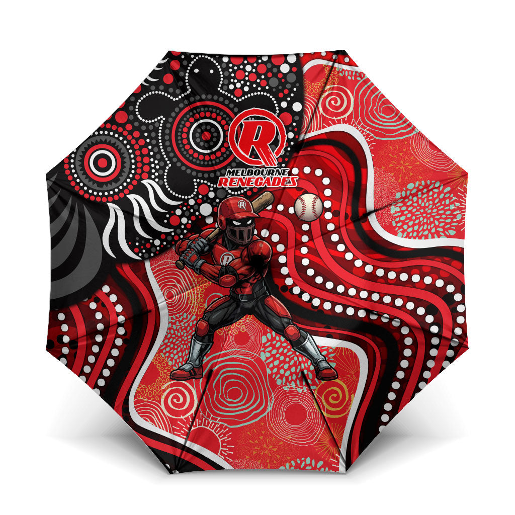 Melbourne Renegades Umbrella Indigenous Dot Art Superhero Batter Tribal Pattern
