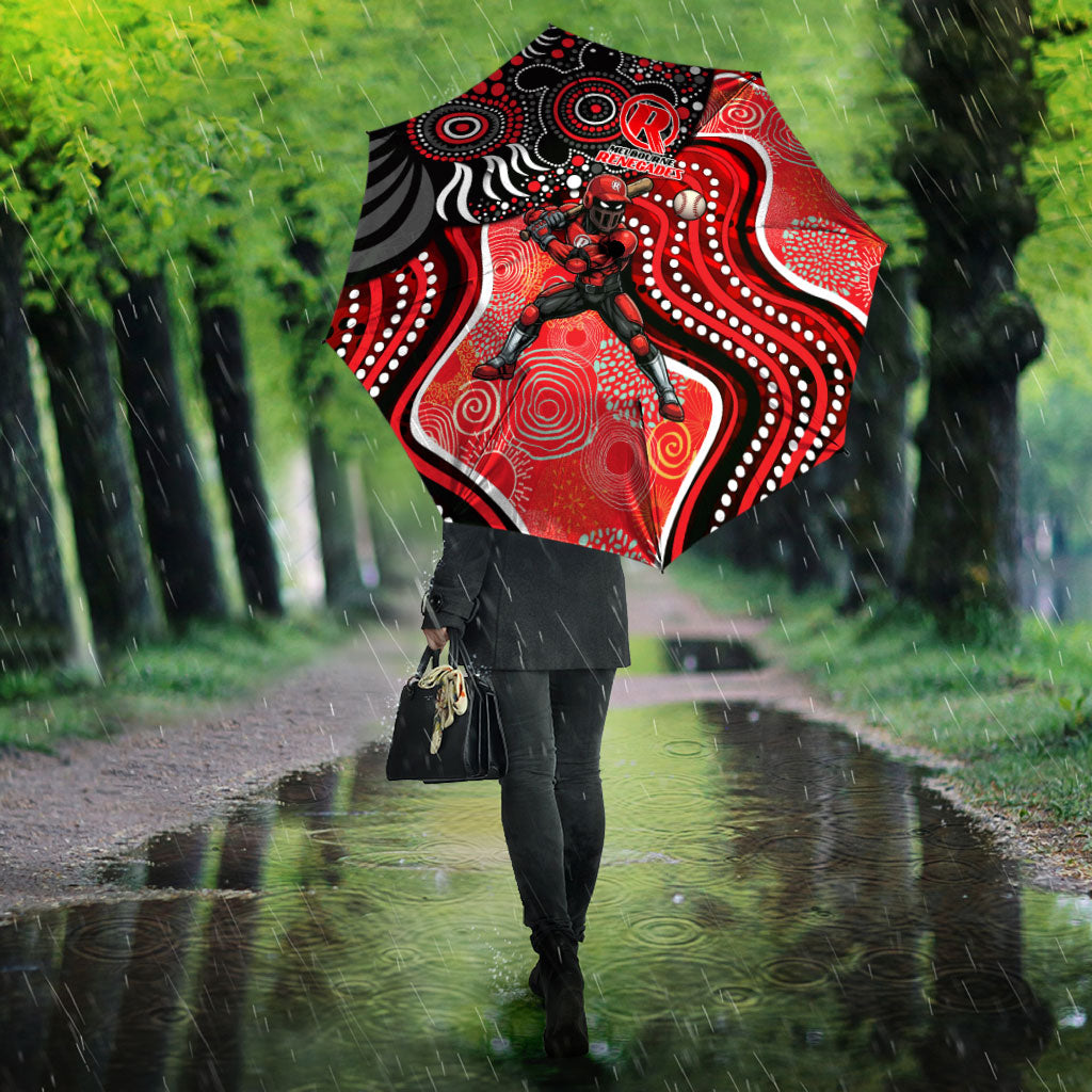 Melbourne Renegades Umbrella Indigenous Dot Art Superhero Batter Tribal Pattern