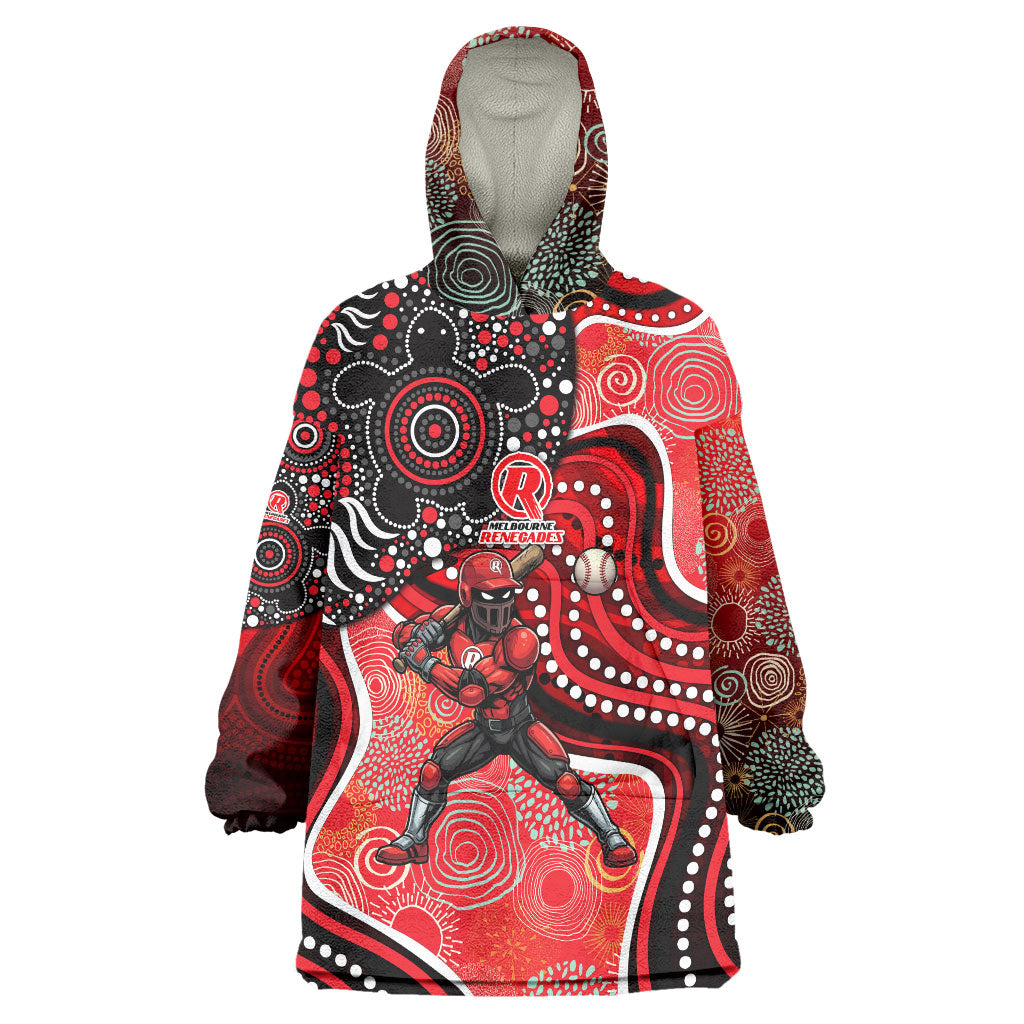 Melbourne Renegades Wearable Blanket Hoodie Indigenous Dot Art Superhero Batter Tribal Pattern