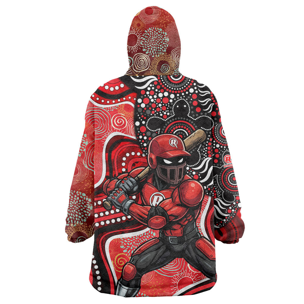 Melbourne Renegades Wearable Blanket Hoodie Indigenous Dot Art Superhero Batter Tribal Pattern