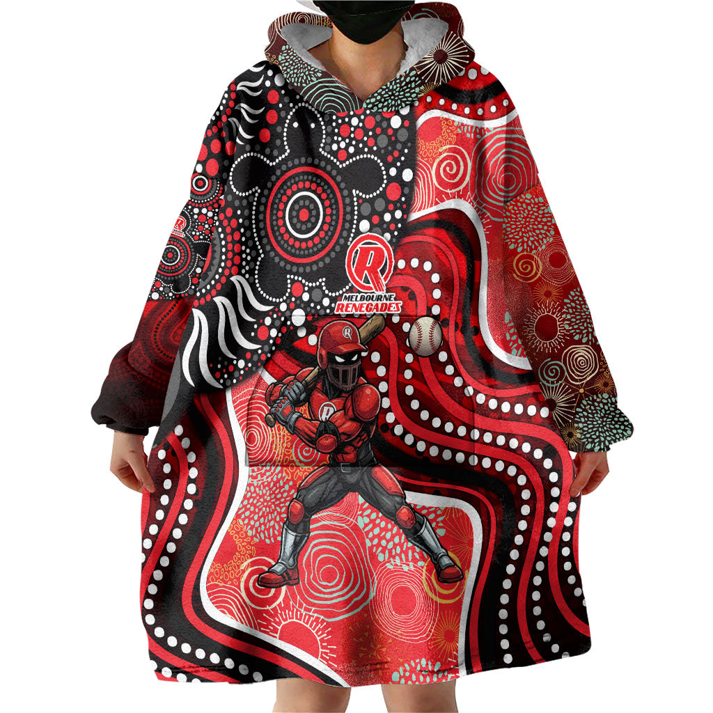 Melbourne Renegades Wearable Blanket Hoodie Indigenous Dot Art Superhero Batter Tribal Pattern