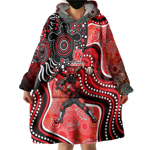 Melbourne Renegades Wearable Blanket Hoodie Indigenous Dot Art Superhero Batter Tribal Pattern