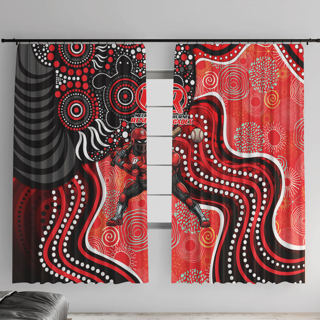 Melbourne Renegades Window Curtain Indigenous Dot Art Superhero Batter Tribal Pattern