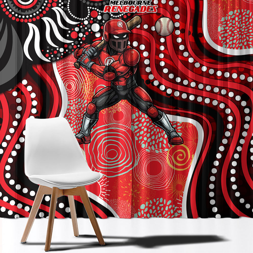 Melbourne Renegades Window Curtain Indigenous Dot Art Superhero Batter Tribal Pattern