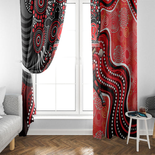 Melbourne Renegades Window Curtain Indigenous Dot Art Superhero Batter Tribal Pattern