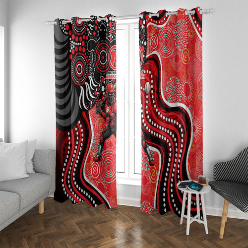 Melbourne Renegades Window Curtain Indigenous Dot Art Superhero Batter Tribal Pattern