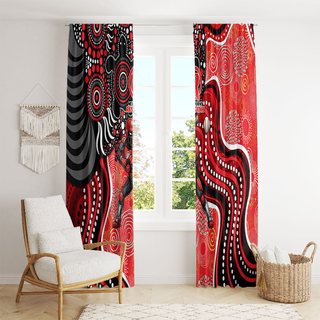 Melbourne Renegades Window Curtain Indigenous Dot Art Superhero Batter Tribal Pattern