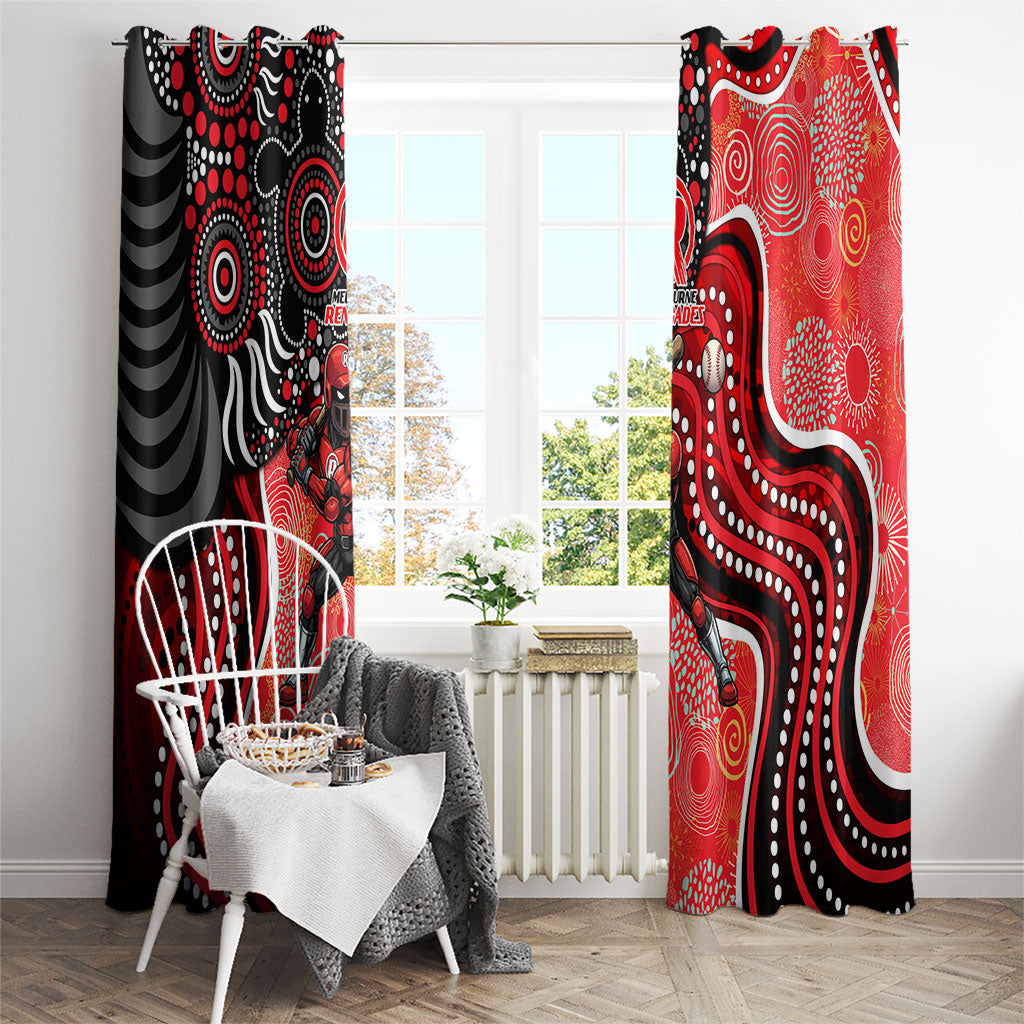Melbourne Renegades Window Curtain Indigenous Dot Art Superhero Batter Tribal Pattern