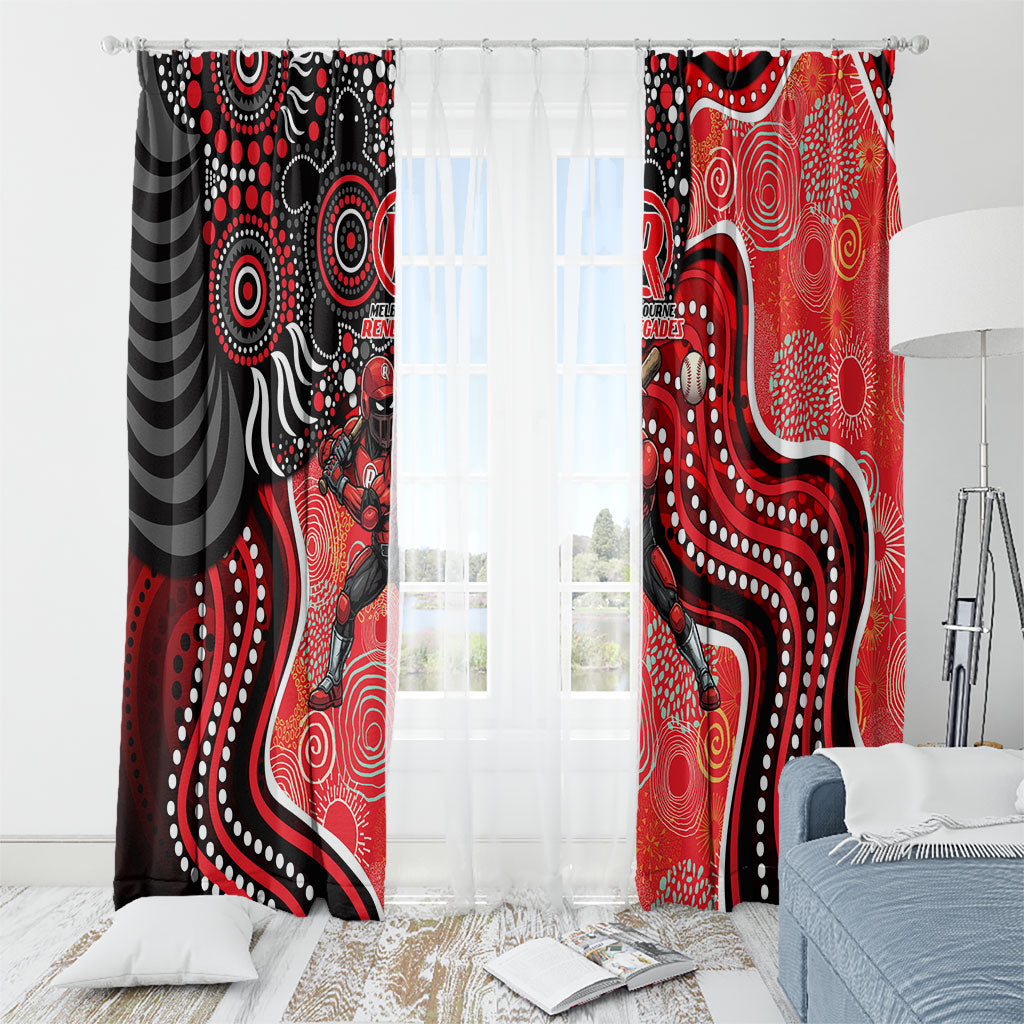 Melbourne Renegades Window Curtain Indigenous Dot Art Superhero Batter Tribal Pattern