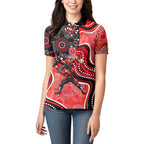 Melbourne Renegades Women Polo Shirt Indigenous Dot Art Superhero Batter Tribal Pattern