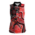 Melbourne Renegades Women Sleeveless Polo Shirt Indigenous Dot Art Superhero Batter Tribal Pattern