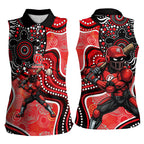 Melbourne Renegades Women Sleeveless Polo Shirt Indigenous Dot Art Superhero Batter Tribal Pattern
