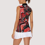 Melbourne Renegades Women Sleeveless Polo Shirt Indigenous Dot Art Superhero Batter Tribal Pattern