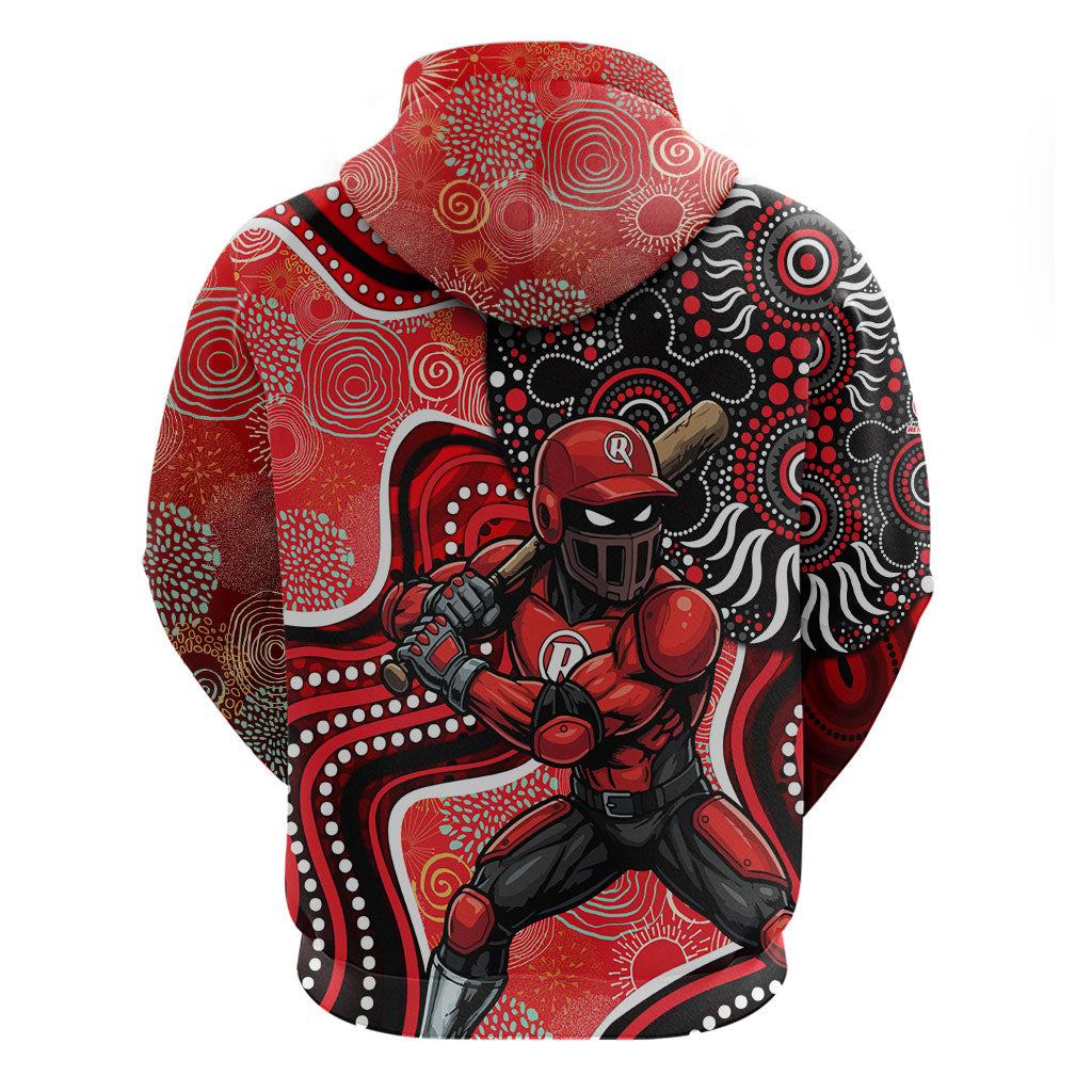 Melbourne Renegades Zip Hoodie Indigenous Dot Art Superhero Batter Tribal Pattern
