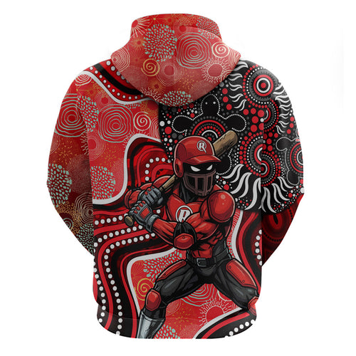 Melbourne Renegades Zip Hoodie Indigenous Dot Art Superhero Batter Tribal Pattern
