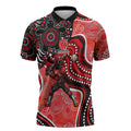 Melbourne Renegades Zipper Polo Shirt Indigenous Dot Art Superhero Batter Tribal Pattern