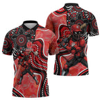 Melbourne Renegades Zipper Polo Shirt Indigenous Dot Art Superhero Batter Tribal Pattern
