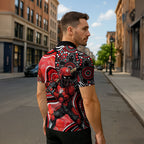 Melbourne Renegades Zipper Polo Shirt Indigenous Dot Art Superhero Batter Tribal Pattern