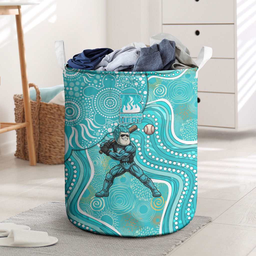 Brisbane Heat Laundry Basket Indigenous Dot Art Superhero Batter Tribal Pattern
