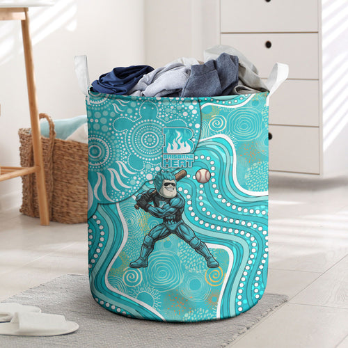Brisbane Heat Laundry Basket Indigenous Dot Art Superhero Batter Tribal Pattern