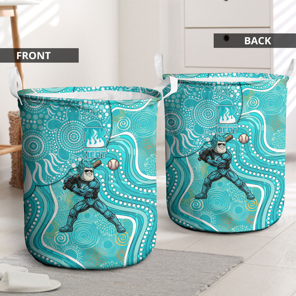 Brisbane Heat Laundry Basket Indigenous Dot Art Superhero Batter Tribal Pattern