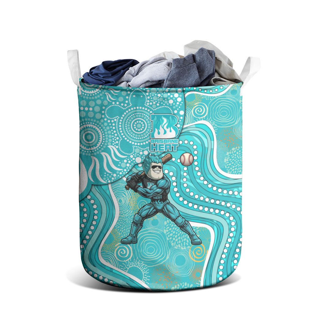 Brisbane Heat Laundry Basket Indigenous Dot Art Superhero Batter Tribal Pattern