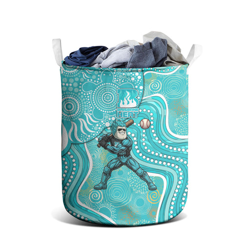 Brisbane Heat Laundry Basket Indigenous Dot Art Superhero Batter Tribal Pattern