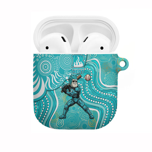 Brisbane Heat AirPods Case Indigenous Dot Art Superhero Batter Tribal Pattern