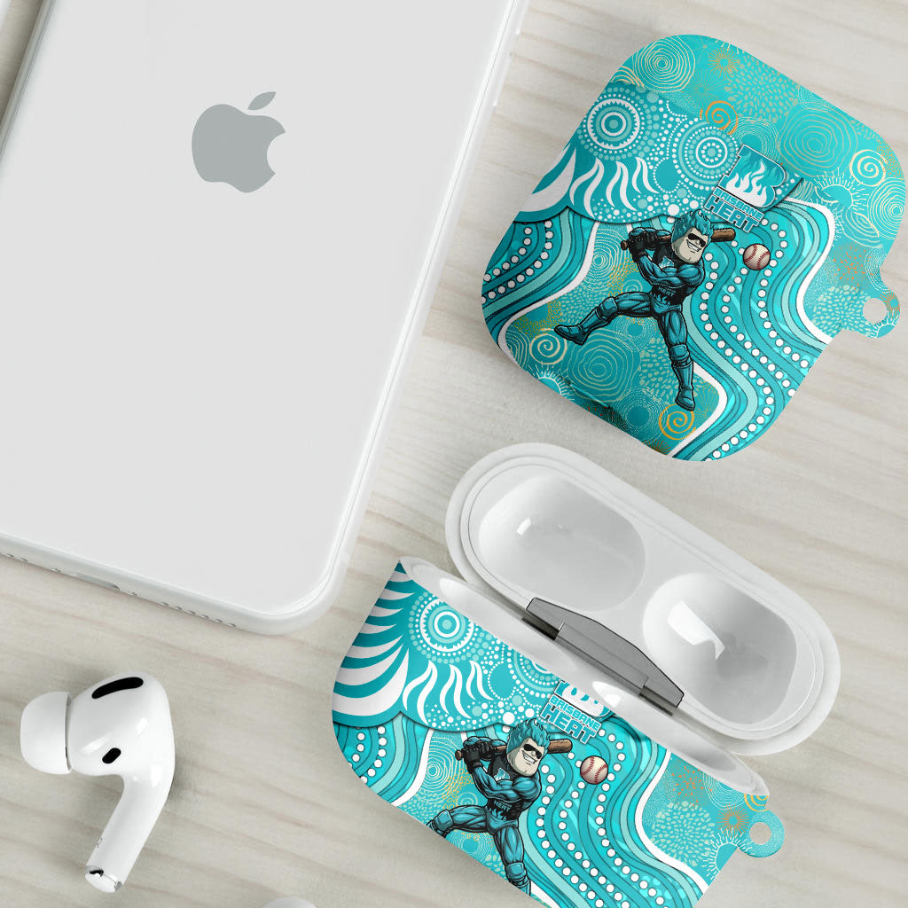 Brisbane Heat AirPods Case Indigenous Dot Art Superhero Batter Tribal Pattern