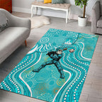 Brisbane Heat Area Rug Indigenous Dot Art Superhero Batter Tribal Pattern