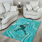 Brisbane Heat Area Rug Indigenous Dot Art Superhero Batter Tribal Pattern