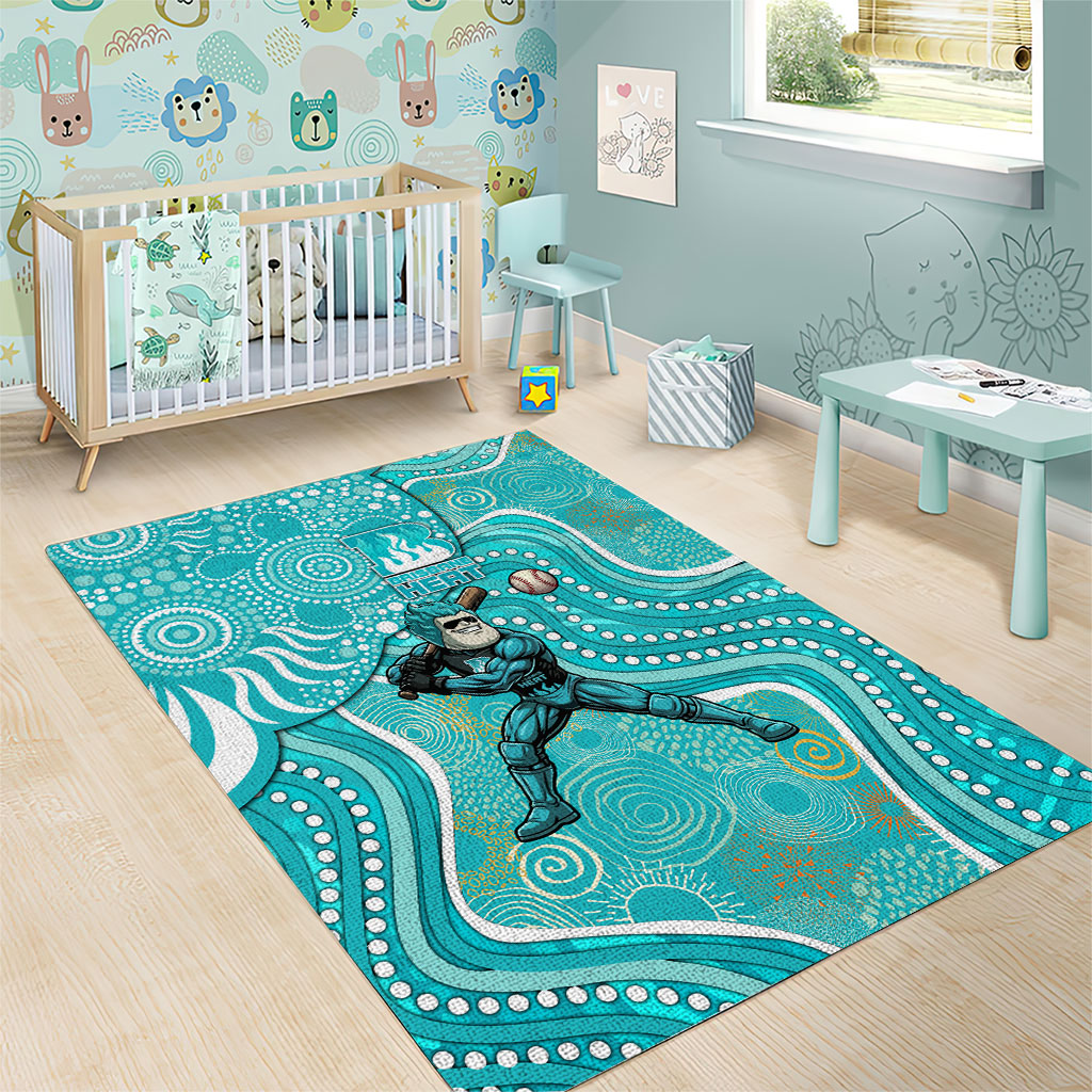 Brisbane Heat Area Rug Indigenous Dot Art Superhero Batter Tribal Pattern