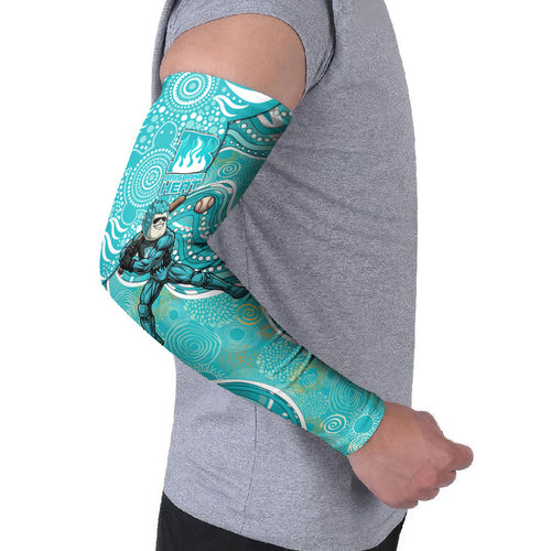 Brisbane Heat Arm Sleeves Indigenous Dot Art Superhero Batter Tribal Pattern