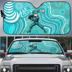 Brisbane Heat Auto Sun Shade Indigenous Dot Art Superhero Batter Tribal Pattern
