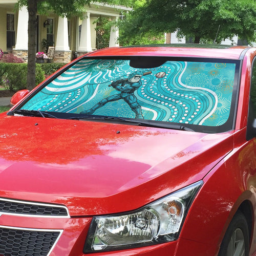Brisbane Heat Auto Sun Shade Indigenous Dot Art Superhero Batter Tribal Pattern