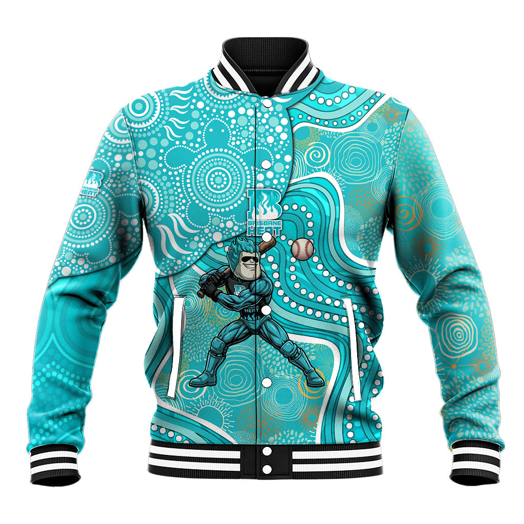 Brisbane Heat Baseball Jacket Indigenous Dot Art Superhero Batter Tribal Pattern