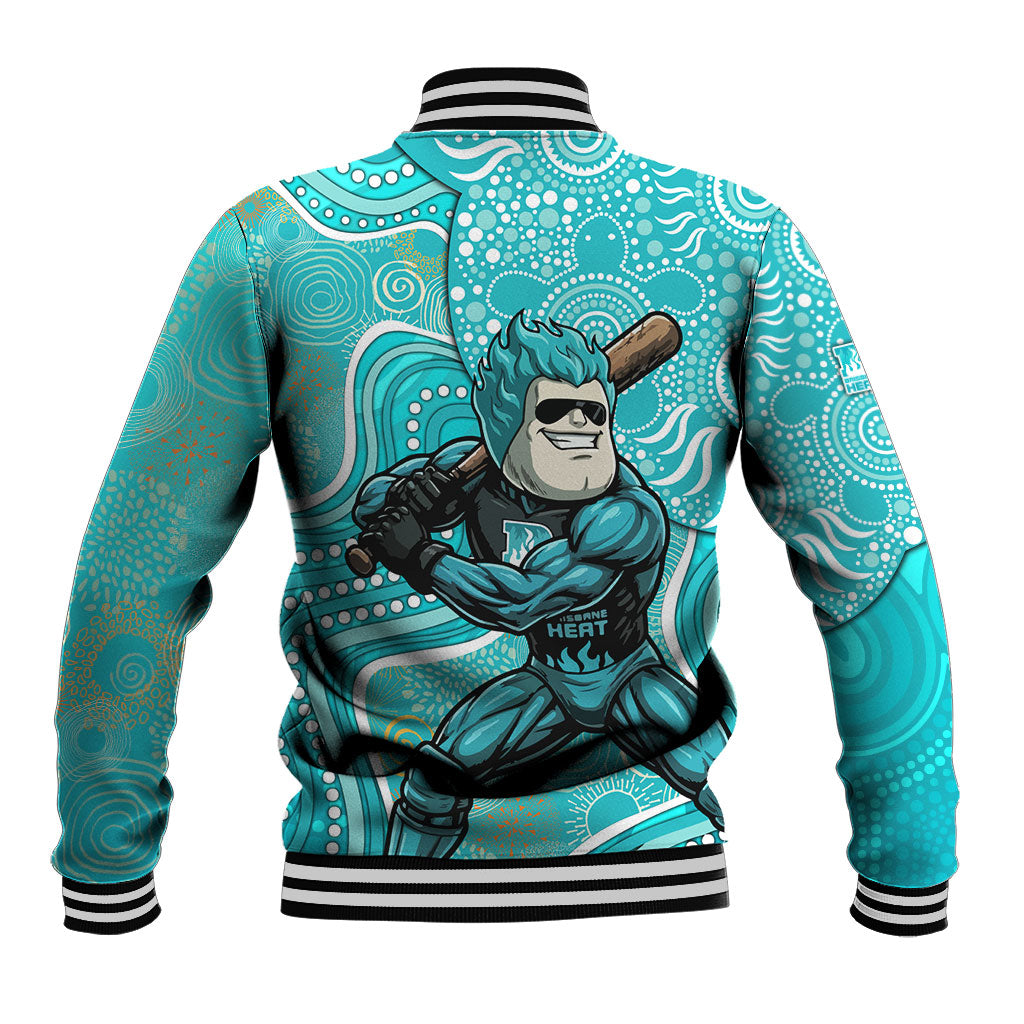 Brisbane Heat Baseball Jacket Indigenous Dot Art Superhero Batter Tribal Pattern