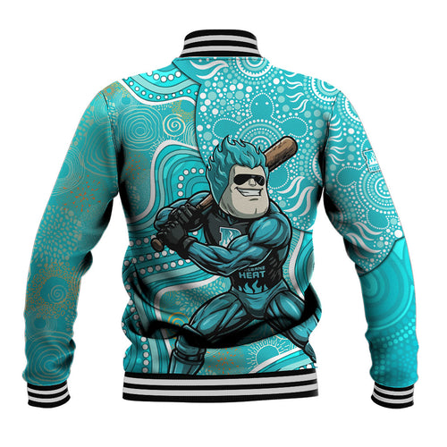 Brisbane Heat Baseball Jacket Indigenous Dot Art Superhero Batter Tribal Pattern