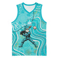 Brisbane Heat Basketball Jersey Indigenous Dot Art Superhero Batter Tribal Pattern