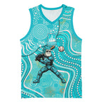 Brisbane Heat Basketball Jersey Indigenous Dot Art Superhero Batter Tribal Pattern