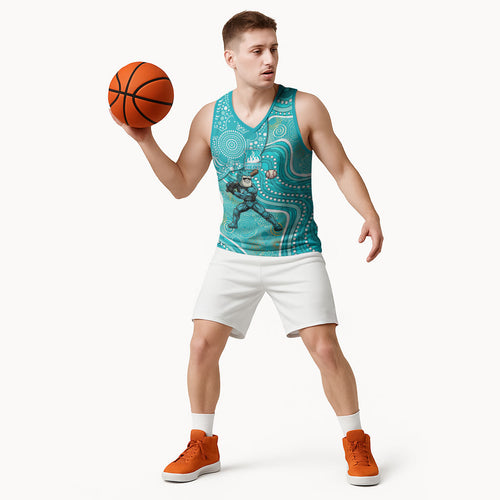Brisbane Heat Basketball Jersey Indigenous Dot Art Superhero Batter Tribal Pattern
