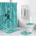 Brisbane Heat Bathroom Set Indigenous Dot Art Superhero Batter Tribal Pattern