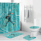 Brisbane Heat Bathroom Set Indigenous Dot Art Superhero Batter Tribal Pattern