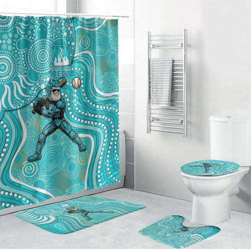 Brisbane Heat Bathroom Set Indigenous Dot Art Superhero Batter Tribal Pattern