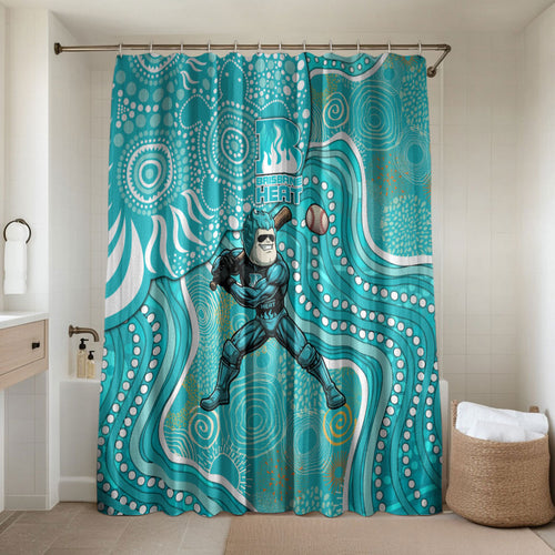 Brisbane Heat Bathroom Set Indigenous Dot Art Superhero Batter Tribal Pattern