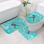 Brisbane Heat Bathroom Set Indigenous Dot Art Superhero Batter Tribal Pattern